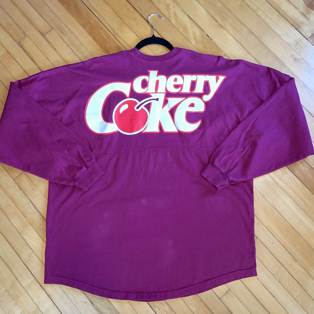 SPIRIT JERSEY CHERRY COKE Disney Top Shirt Long Sleeve Coke Graphic Logo Unisex
